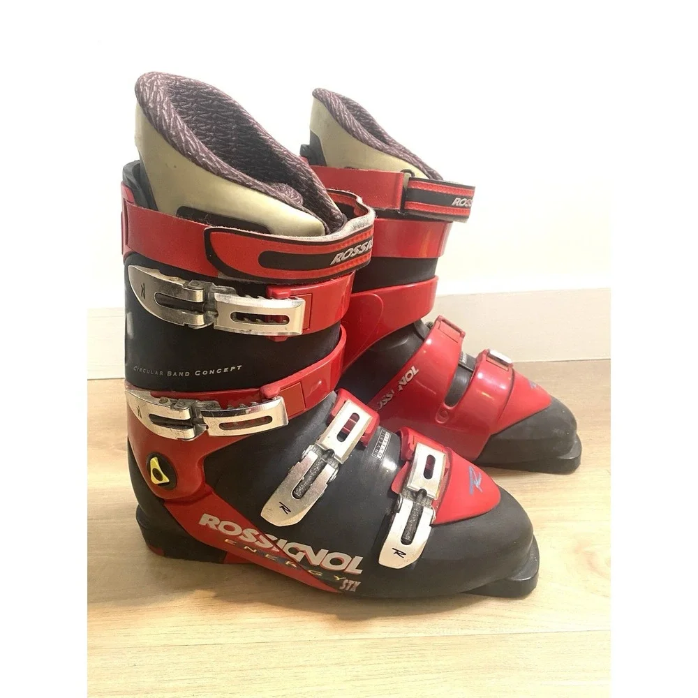 Rossignol Energy‎ STX Ski Boots US Men's 11 11.5 Mondo 29.5 Red Black